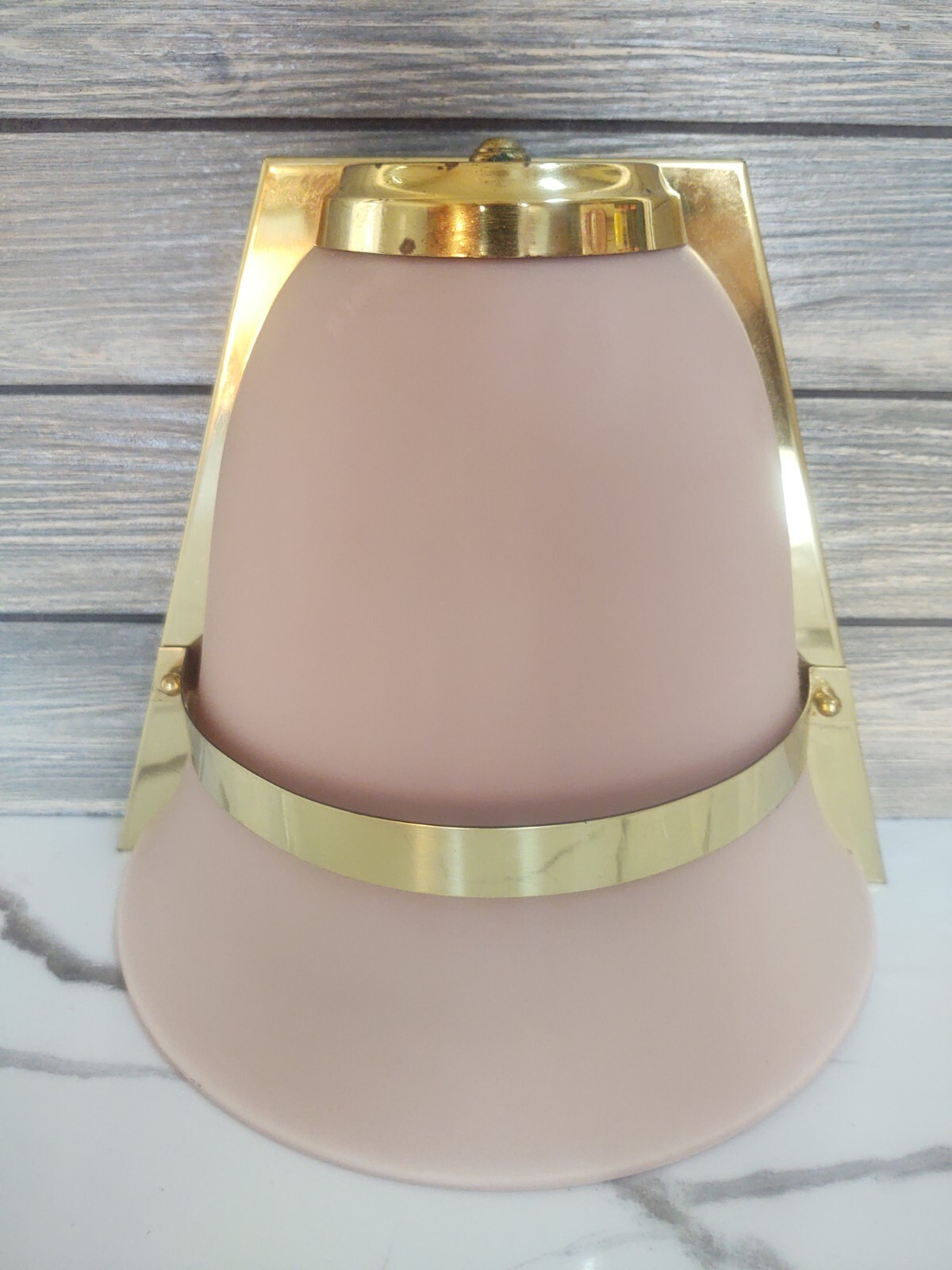 ✨Vintage Hollywood Regency Wall Sconce Frosted Glass Shade Pink /Mauve ✨