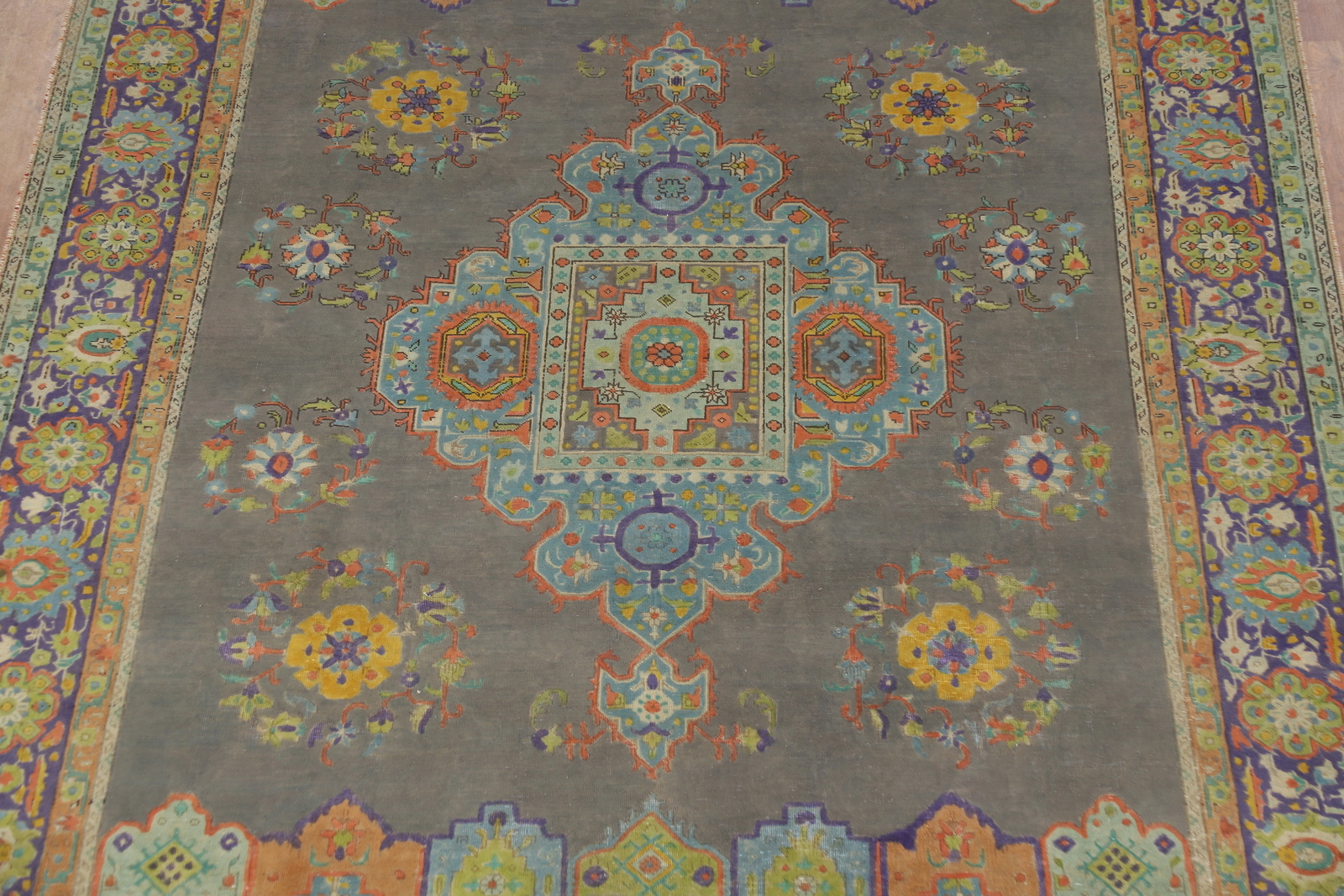 Vintage Gray Over-dyed Wool Living Room Rug Traditional Hand-made Carpet 8×11