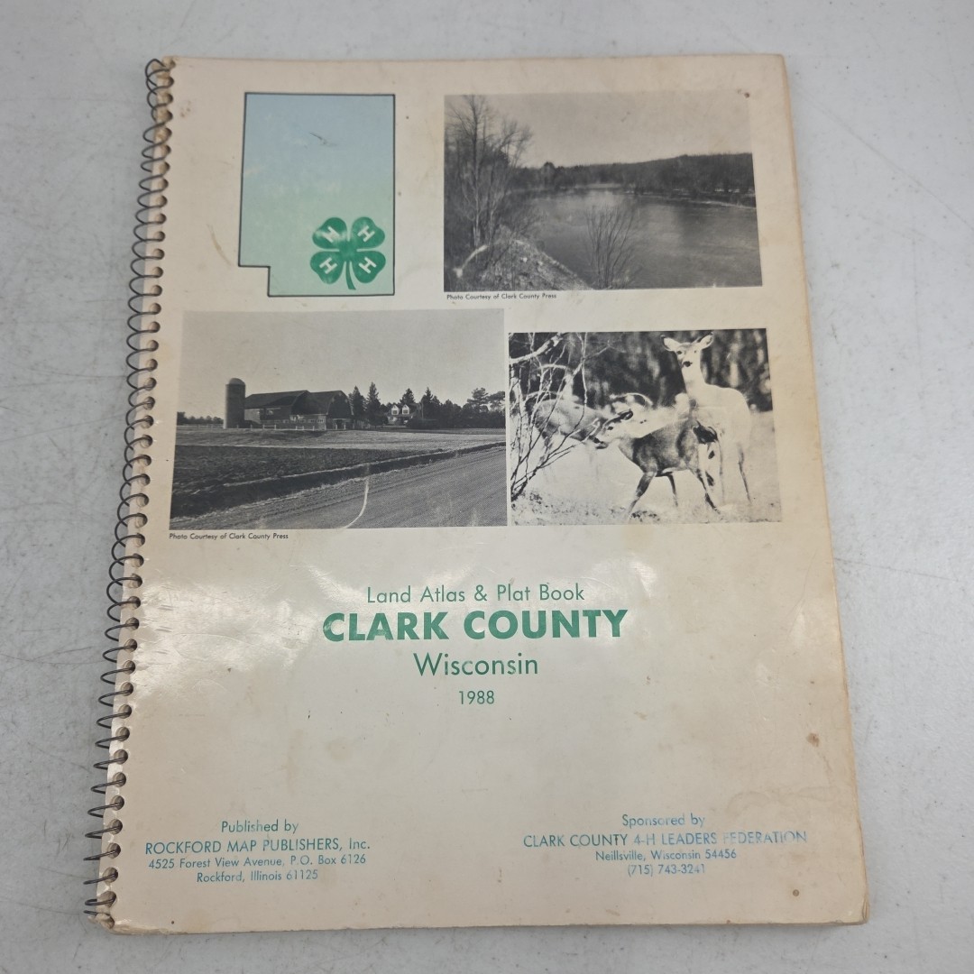 Clark County Wisconsin 1988 Land Atlas Plat Book Rockford Map Publishers