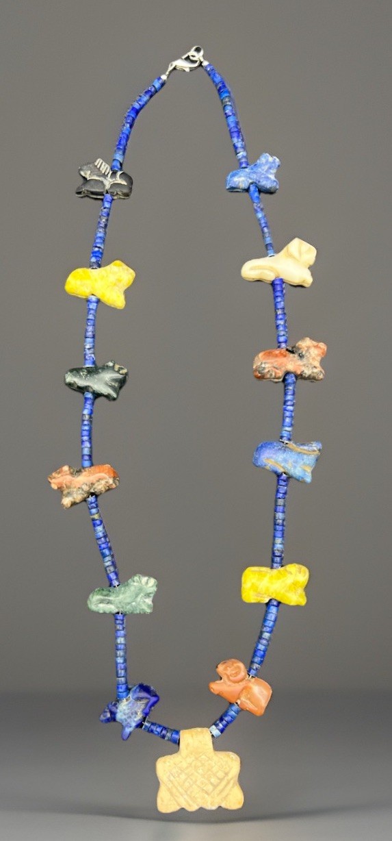 Sassan Roman Greek Animals Style Amulet Necklace Mix Stone Lion Central Asia Art