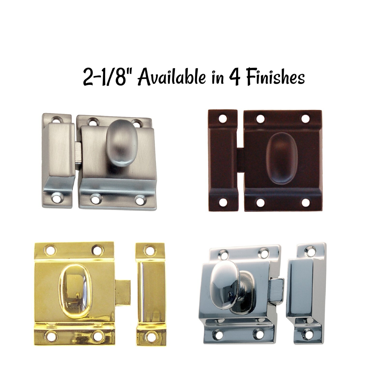 2-1/8″ Flush Mount CABINET LATCH – Cast Brass Latch Brushed Nickel Finish