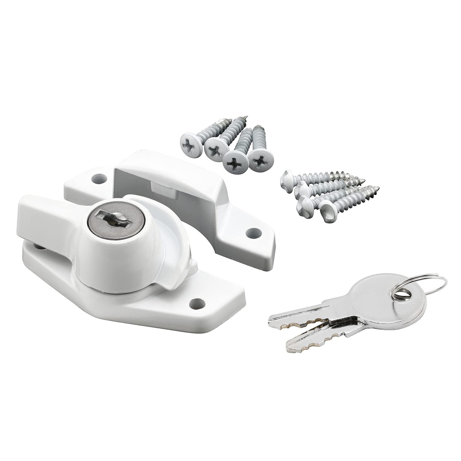 Prime-Line U 9928 Keyed Sash Lock Security Only Unlocks 1 Pack, White