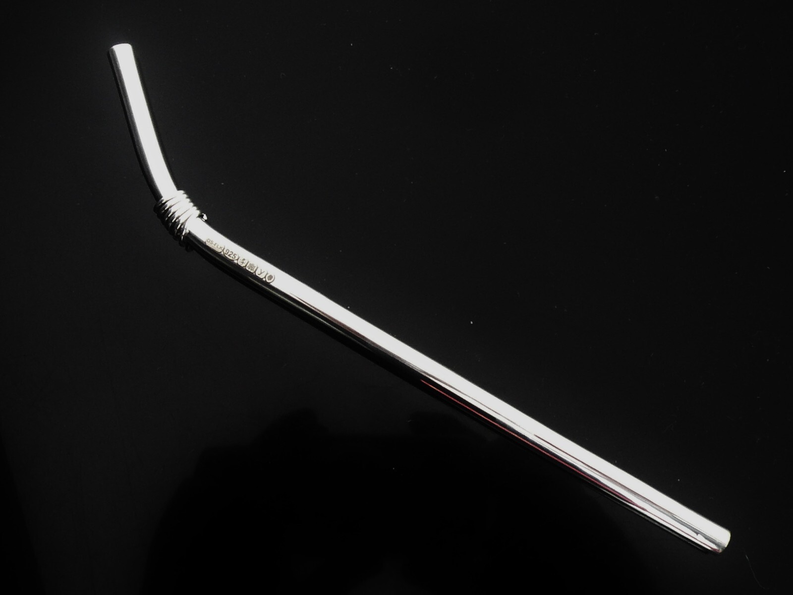 NEW Sterling Silver Drinking Straw Cased, Scottish Hallmarked, King Charles Mark
