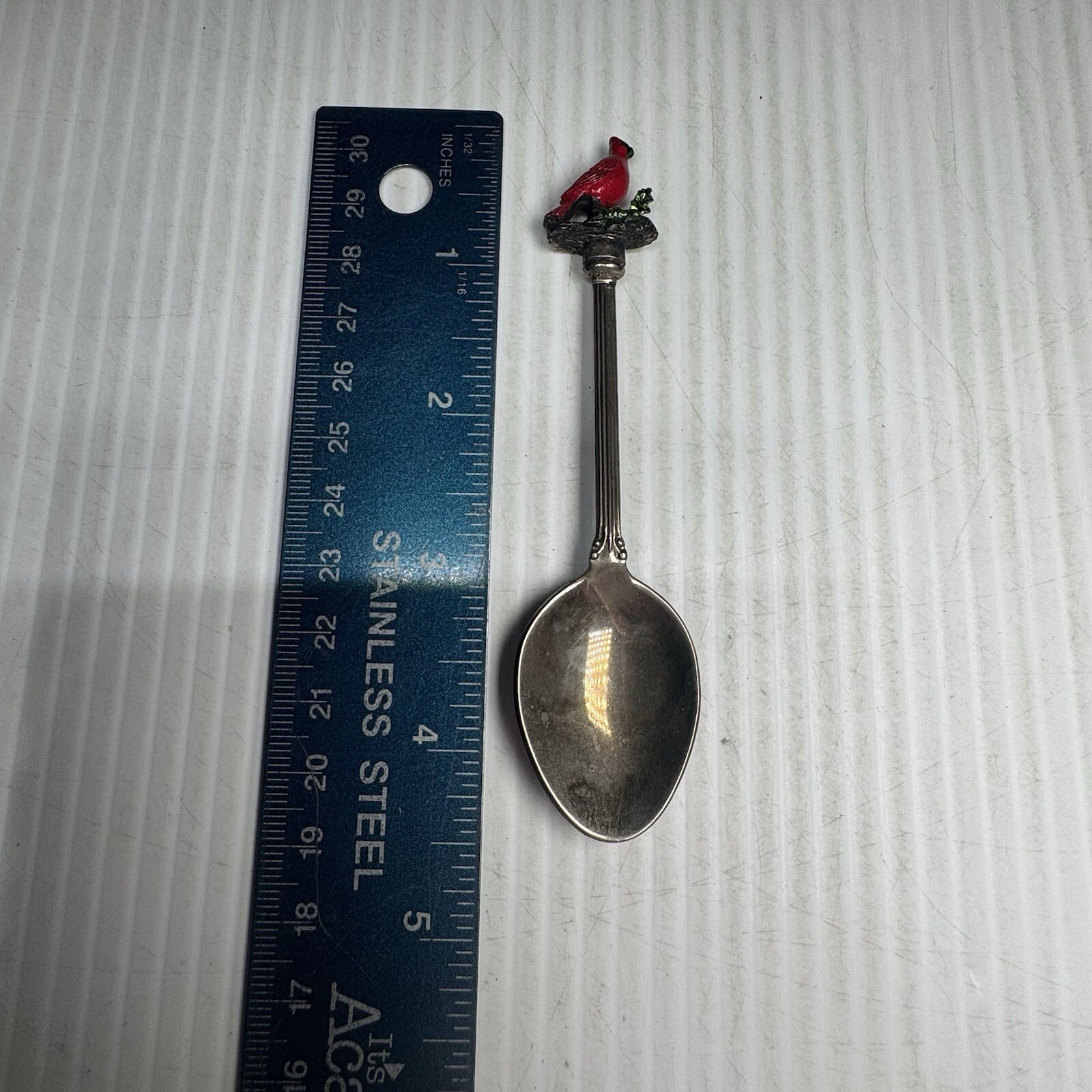 Vintage Collectible Spoon with Cardinal on Top Silver Plated