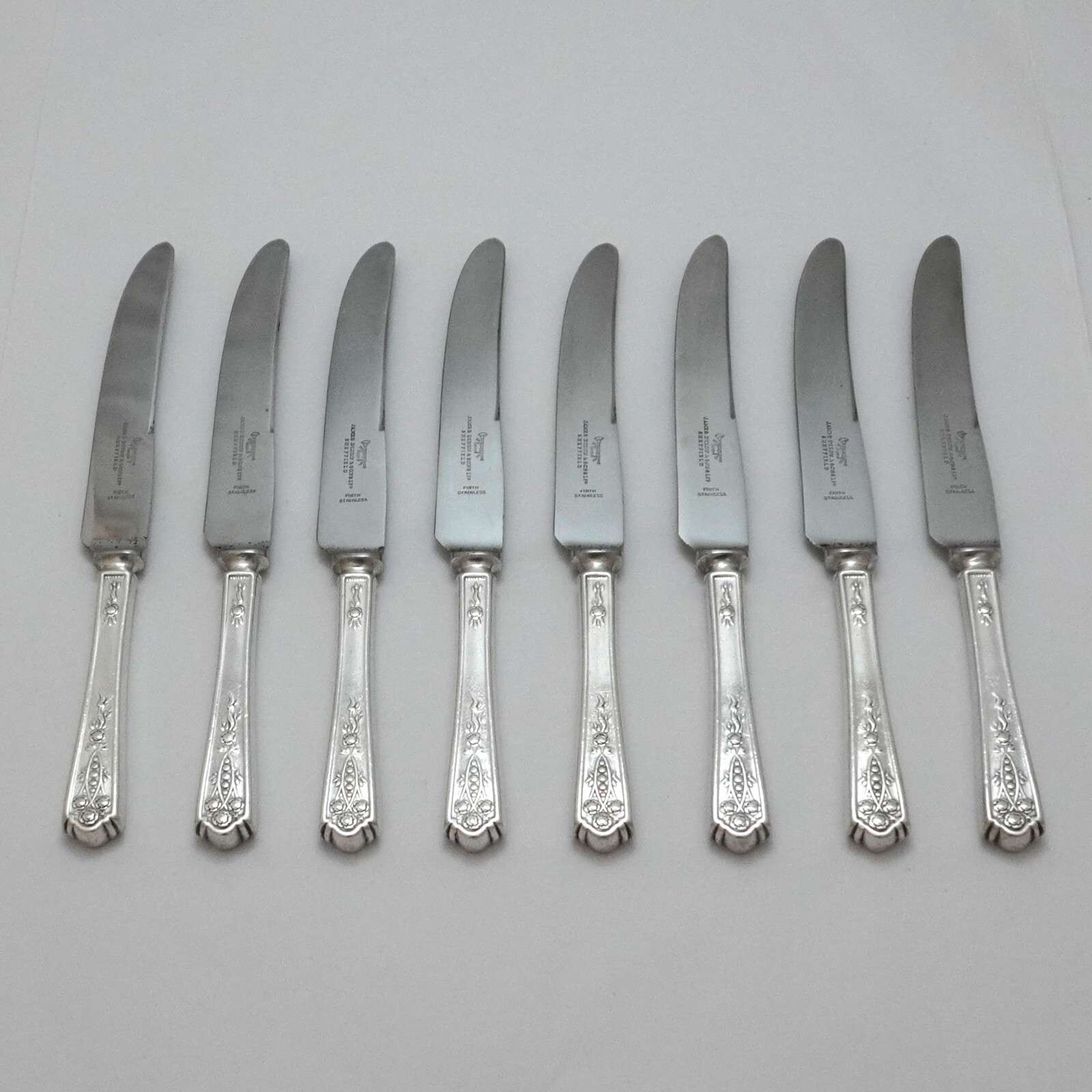 ROYAL YORK Design James Dixon & Sons Silver Service Cutlery Eight Table Knives