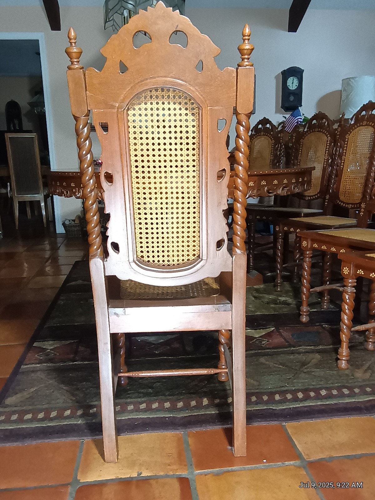 Dining Table and Chairs Center Carousel Caribou Bone Inlay Philippines WWII