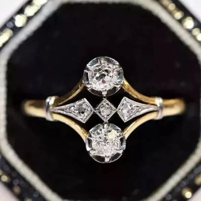 2.9Ct Art Deco Style Lab Created Diamond 14K Yellow Gold Finish Engagement Ring