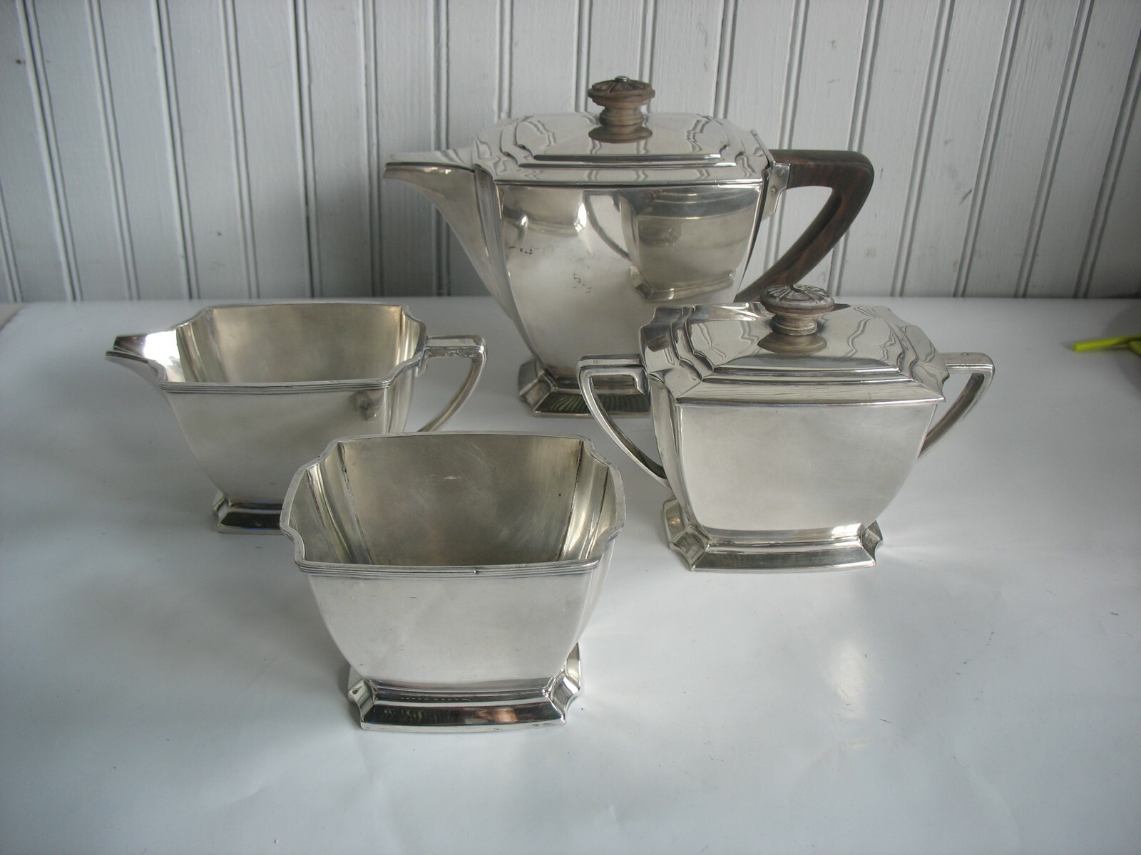 Vtg 4 pc ROGERS BROTHERS Legacy Silverplate ART DECO Tea Service Set c1929