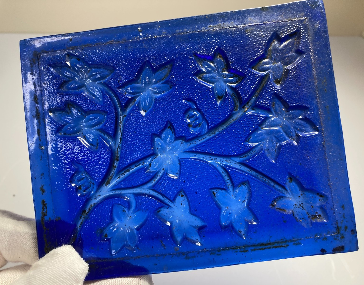Antique Victorian Pressed Glass Mosaic Window Pane Tile Old Addison Glass Works