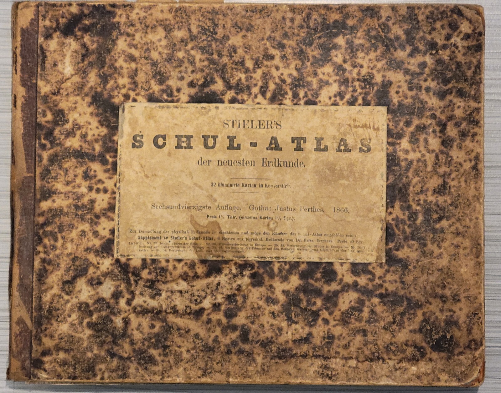 ANTIQUE STIELER’S SCHUL-ATLAS 1866 – 30 Maps – See All Photos And Read Descripti