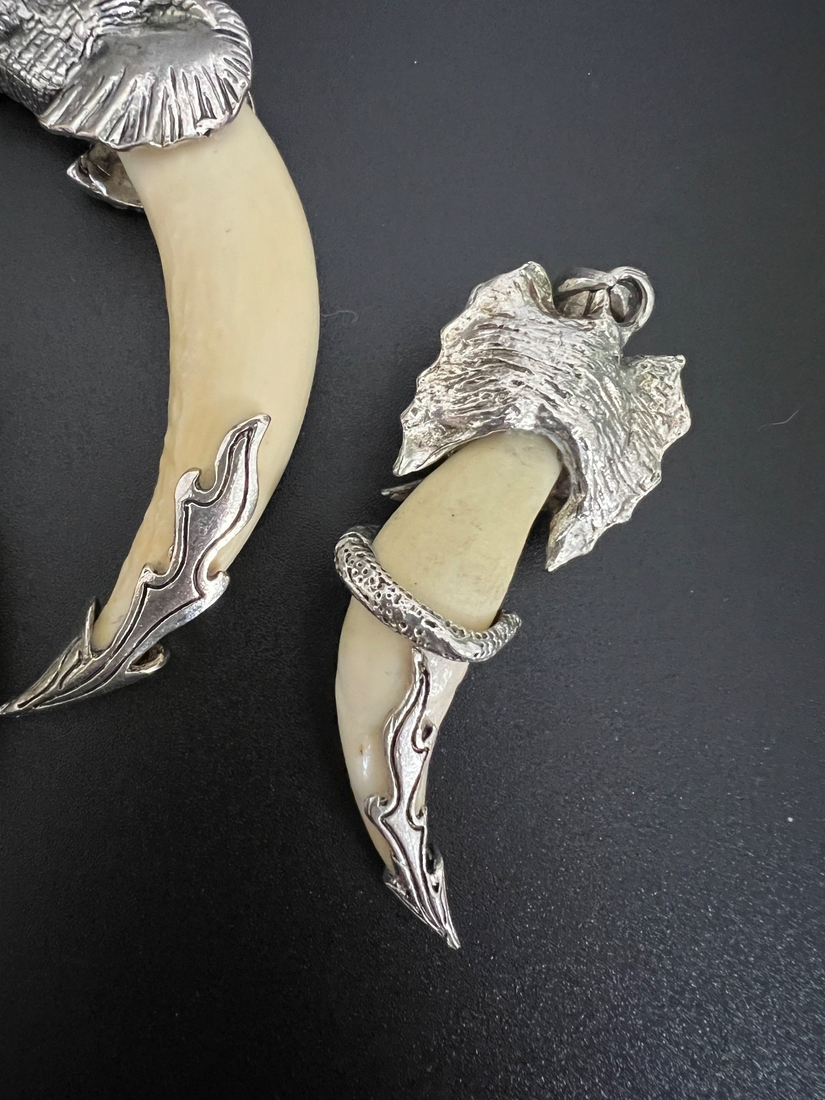 3 Men’s and Women’s Wolf Tooth Silver Elephant Pendant Brothers Sisters