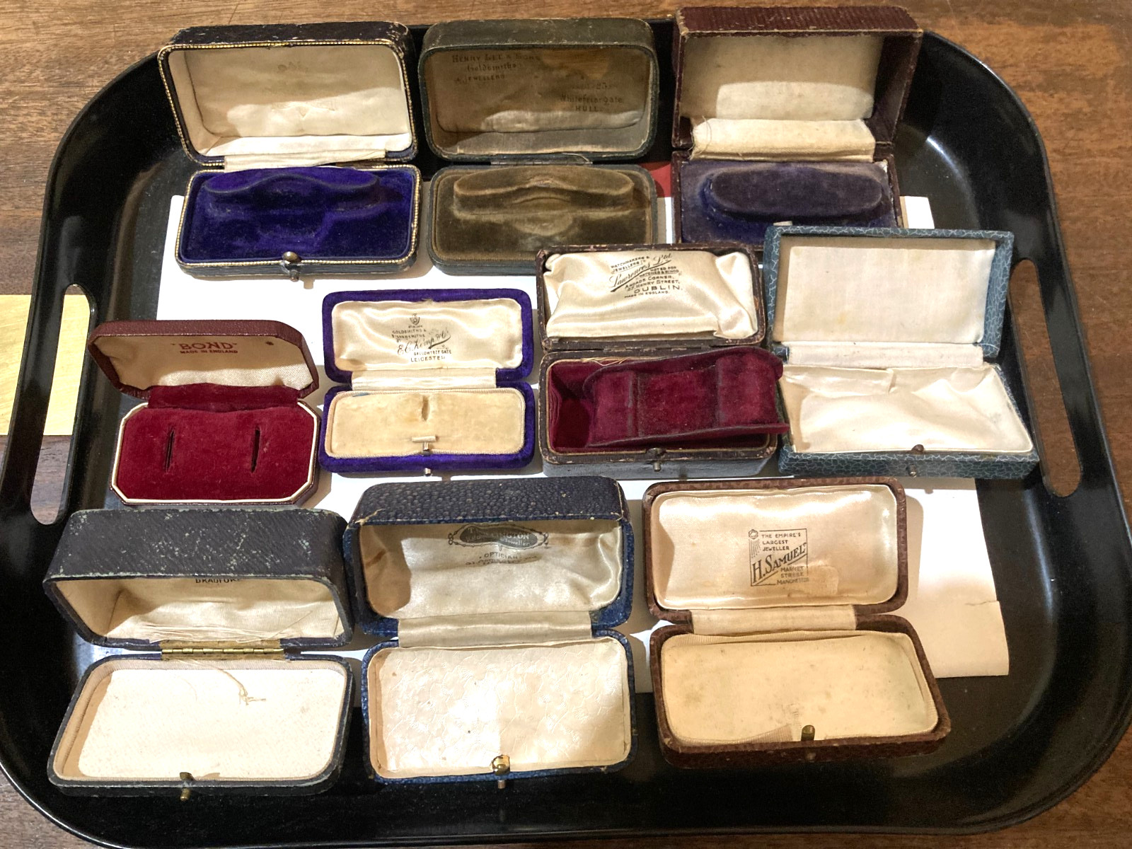 JOB LOTS 10 ANTIQUE/EDWARDIAN/VICTORIAN WATCH BOXES ETC JEWELLERY DISPLAY CASES