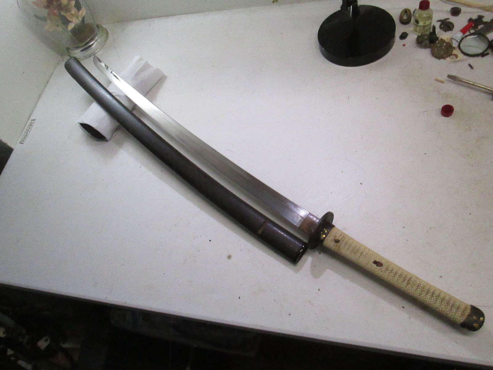 OVER 300 YEARS SAMURAI JAPANESE KATANA SWORD & SCABBARD KUNITSUNA NICE TEMPER