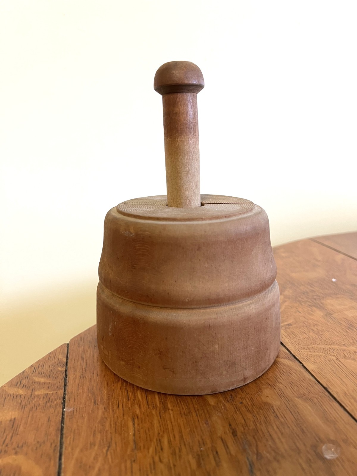 Antique Primitive Wooden Butter Mold Press
