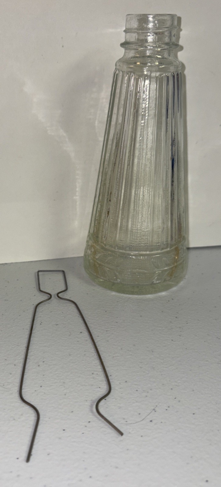 Vintage Very Pale Green Airwick Bottle With A Metal Harp For The Wick. Post 1940