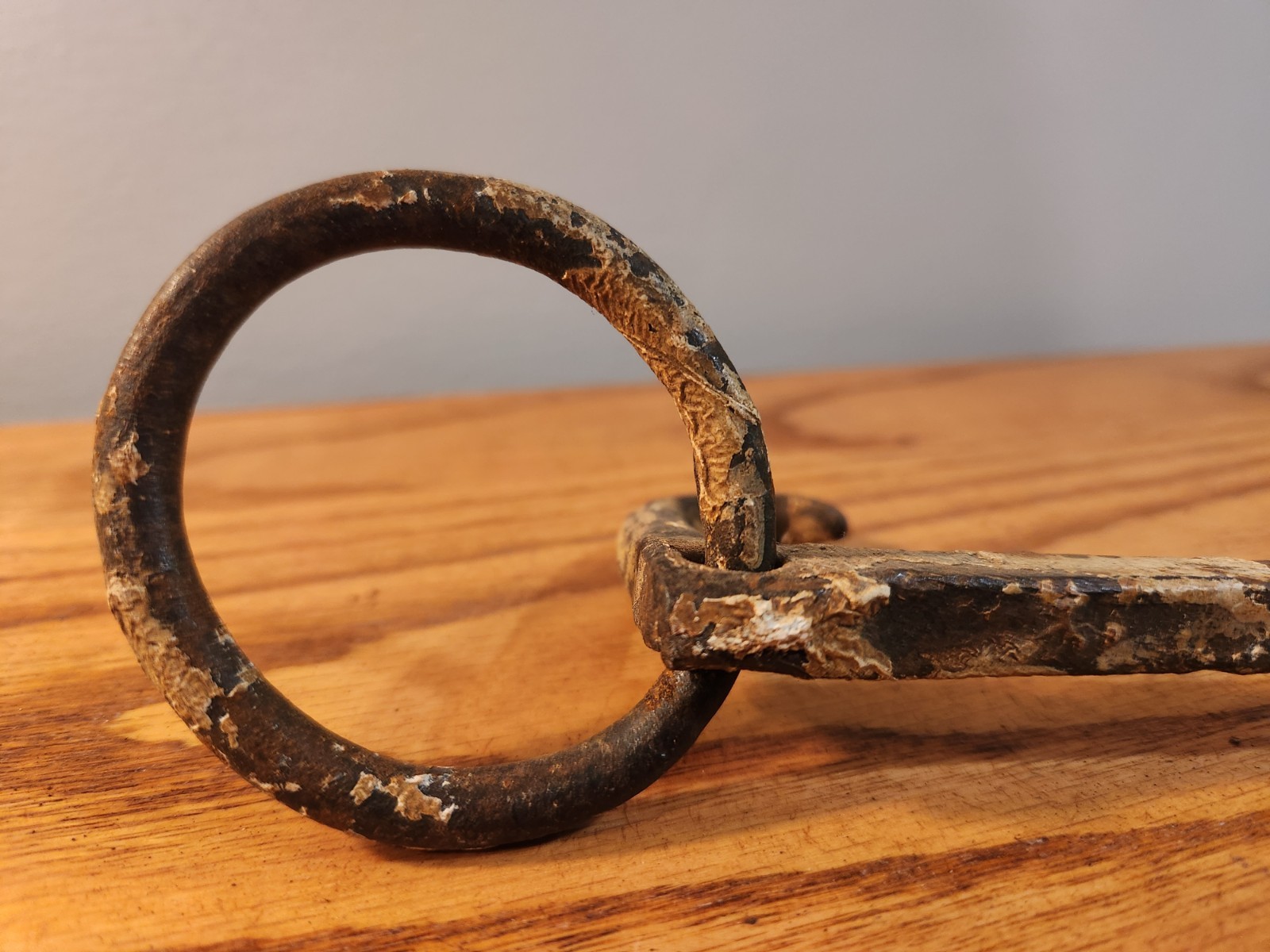 18th/19th Century Antique Hand Wrought Iron Hook and Ring on Spike, Horse Hitch