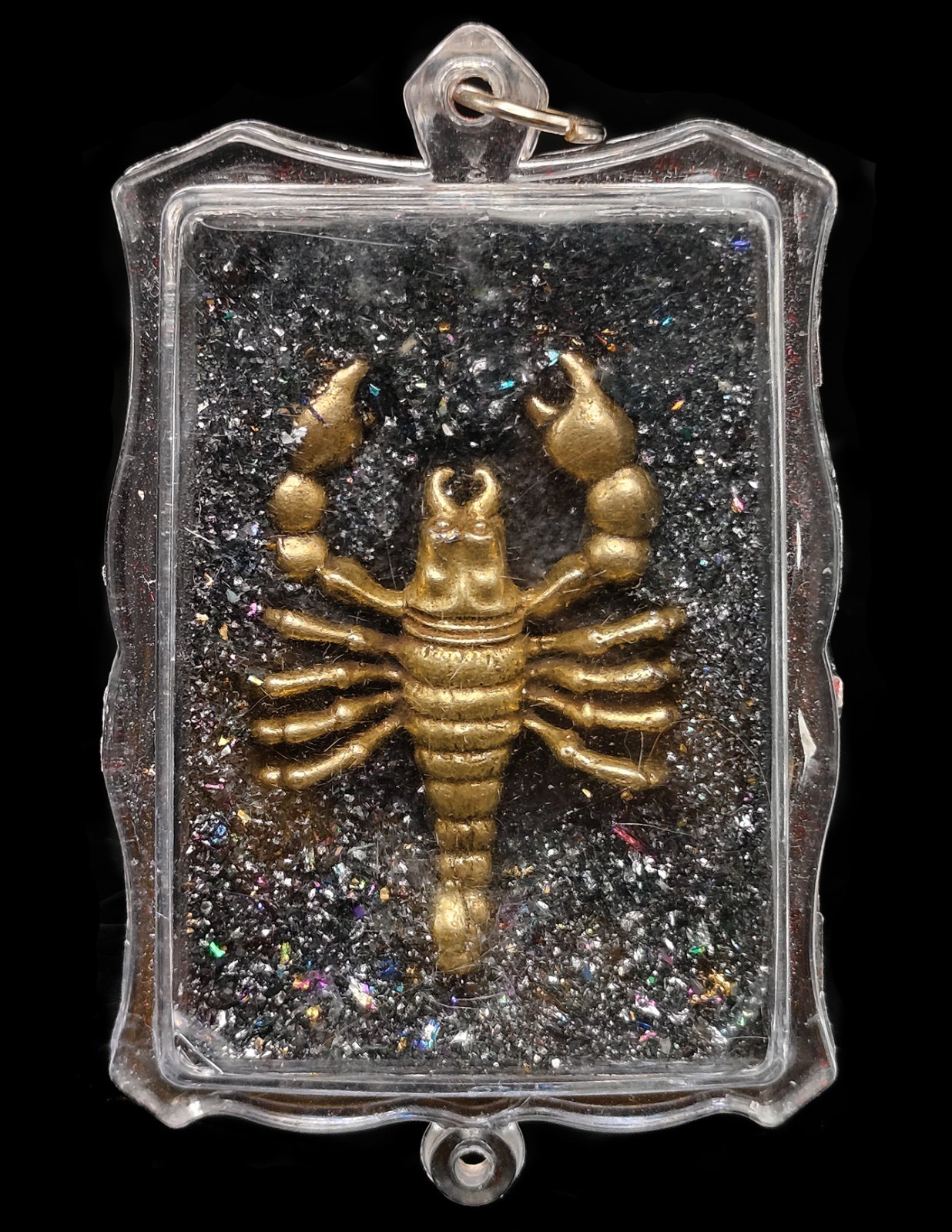 Leklai Mix Rainbow Dust Glitter Scorpion Riak Sap Mantra Thai Amulet CK1032