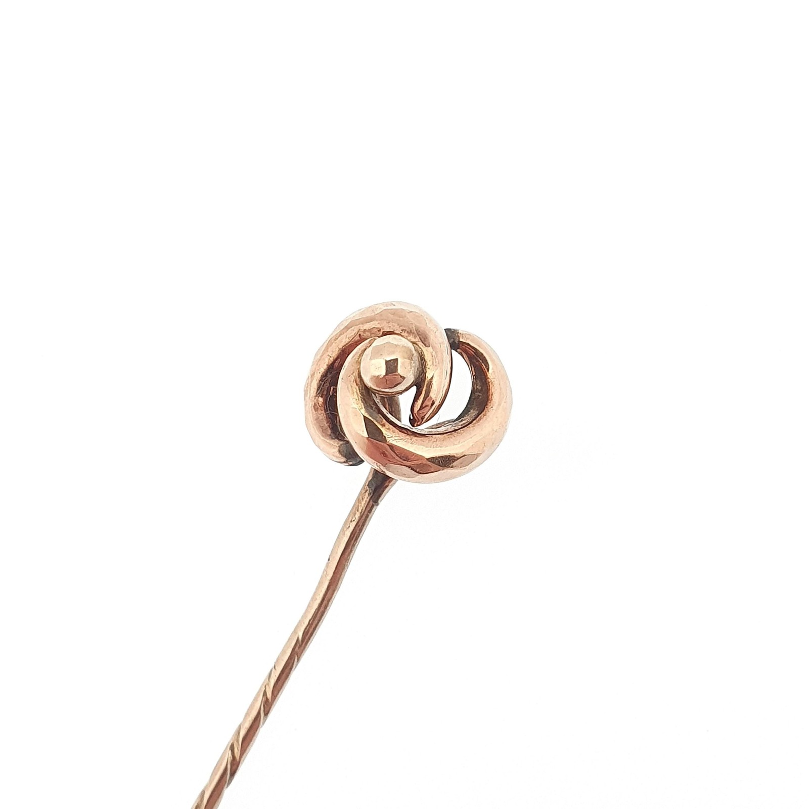 Antique 9ct Gold Infinity Knot Stick Pin Victorian Solid 9k 375 9kt Faceted Bead
