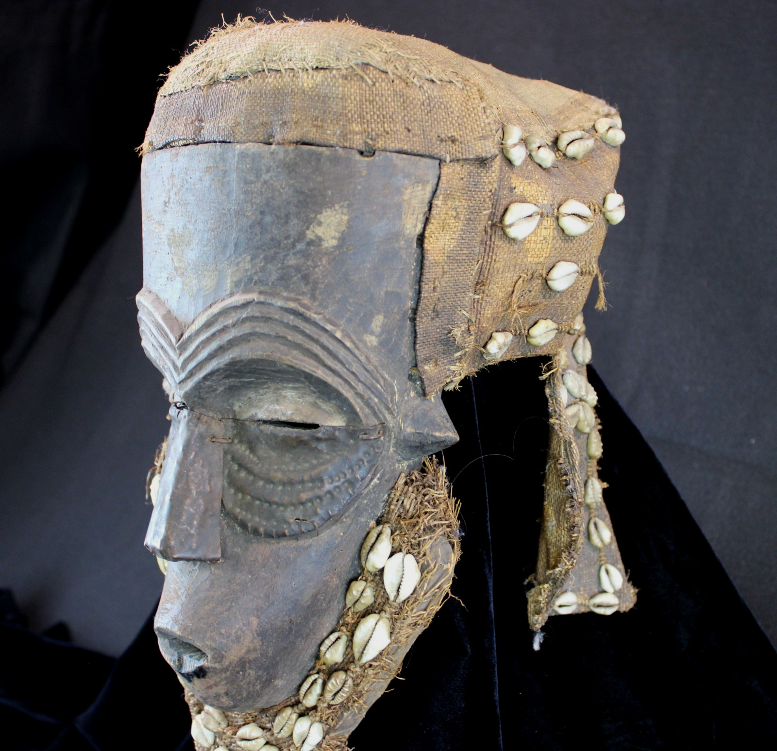 Antique Bwoom Helmet Mask Kuba, Republic of Congo, 14″ T x 9″ W x 9″ D