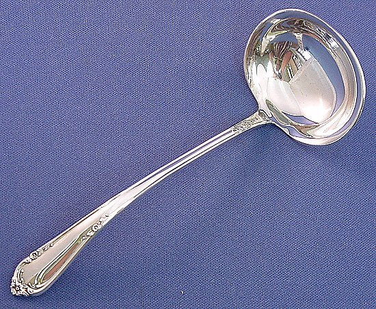 DANCING FLOWERS- REED & BARTON STERLING SAUCE LADLE