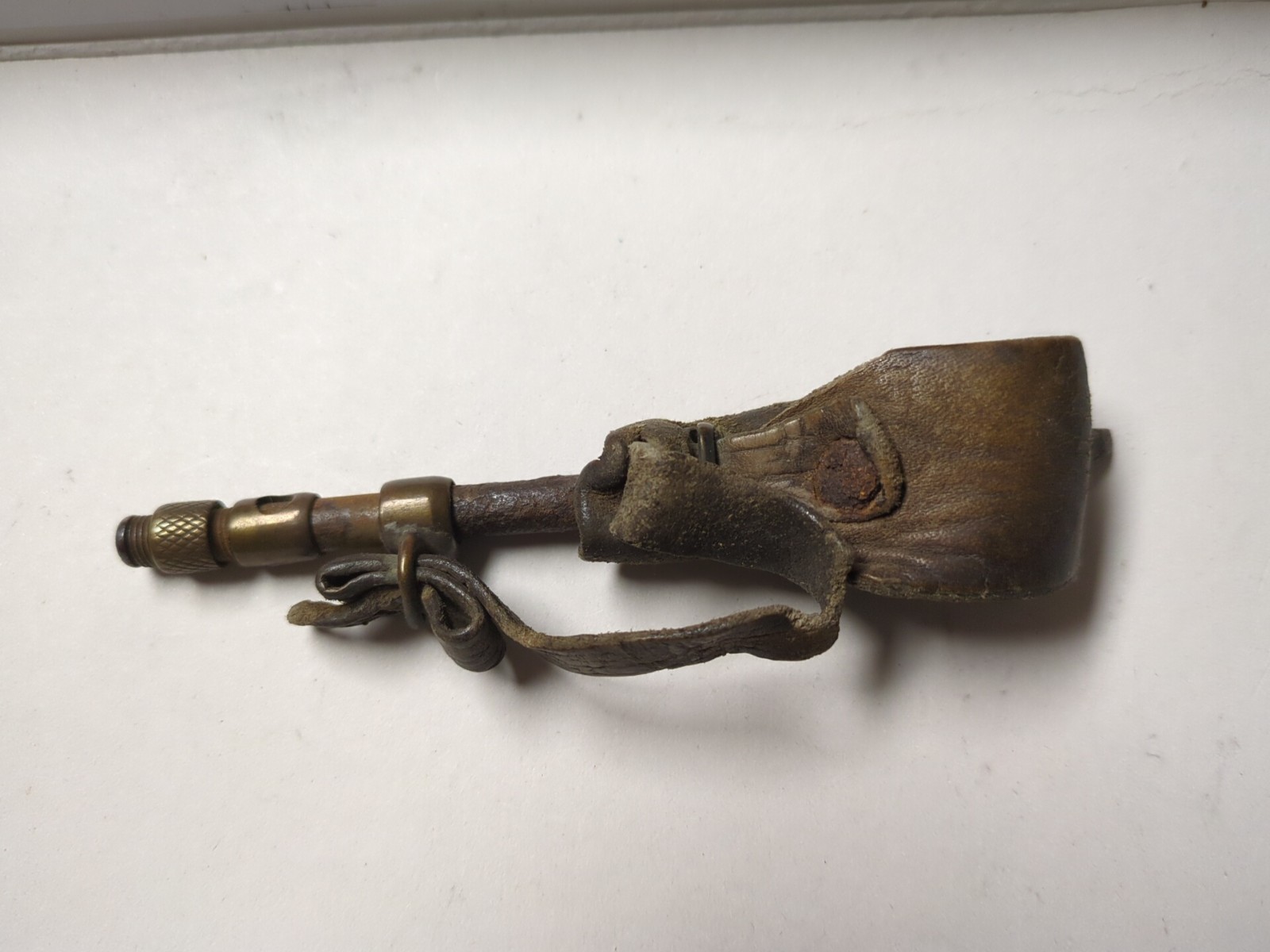 THE BOSS Primitive Corn Husker Shucker Hand Farm Tool Metal Leather Vintage Tool