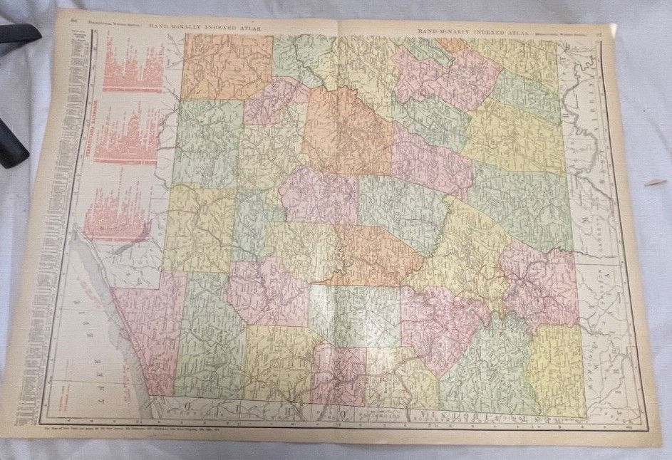 Antique all Original! Lot of (11) Pennsylvania State Maps 1900-1920s – 6075