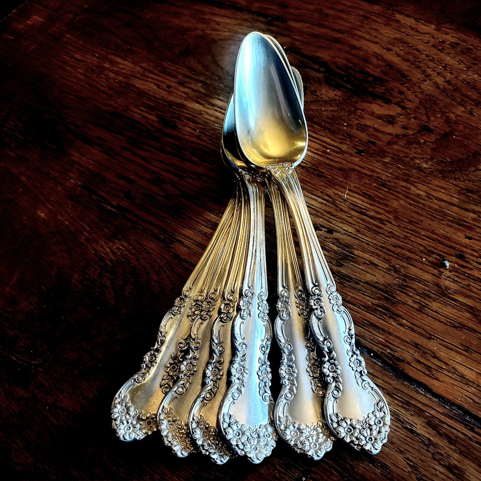 1908 ANTIQUE Rogers Eagle Star Silverplate 6 COFFEE spoons · IN BOX
