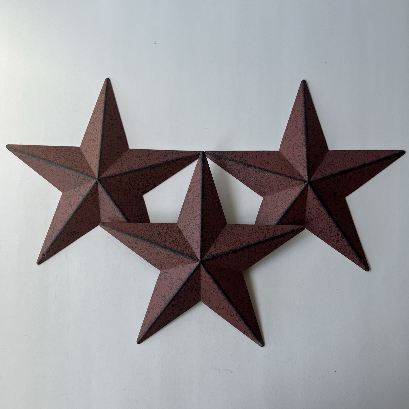 Set/6 BURGUNDY BLACK BARN STARS STAR 8″ PRIMITIVE COUNTRY DECOR Free Shipping