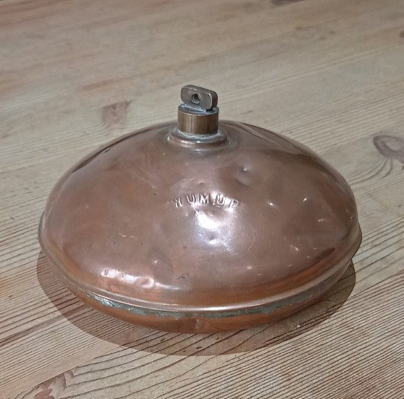 Wumup branded copper hot water warming pan 8 inches across