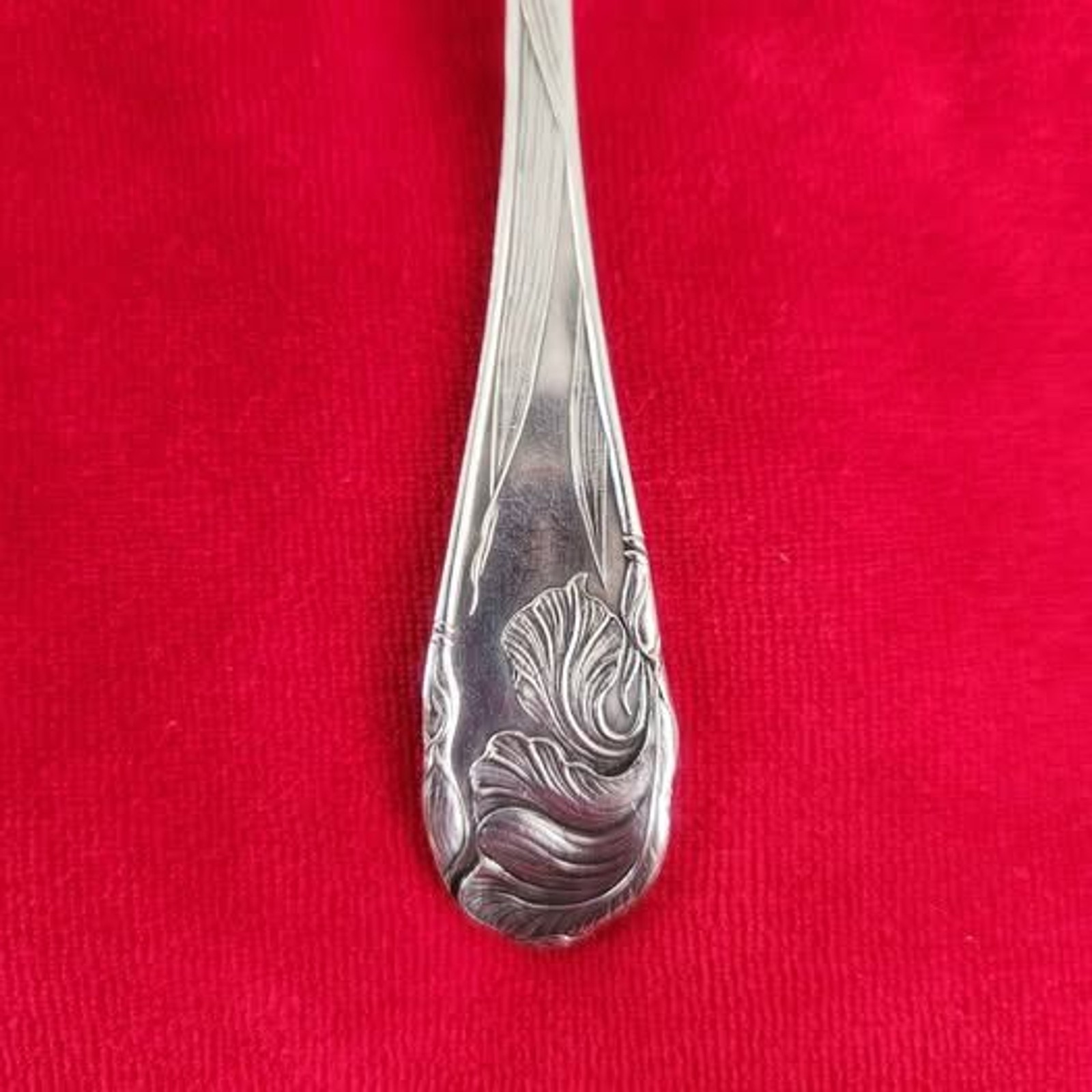 Antique Community Silver Triple Plus Meat Fork “Flower De Luce”