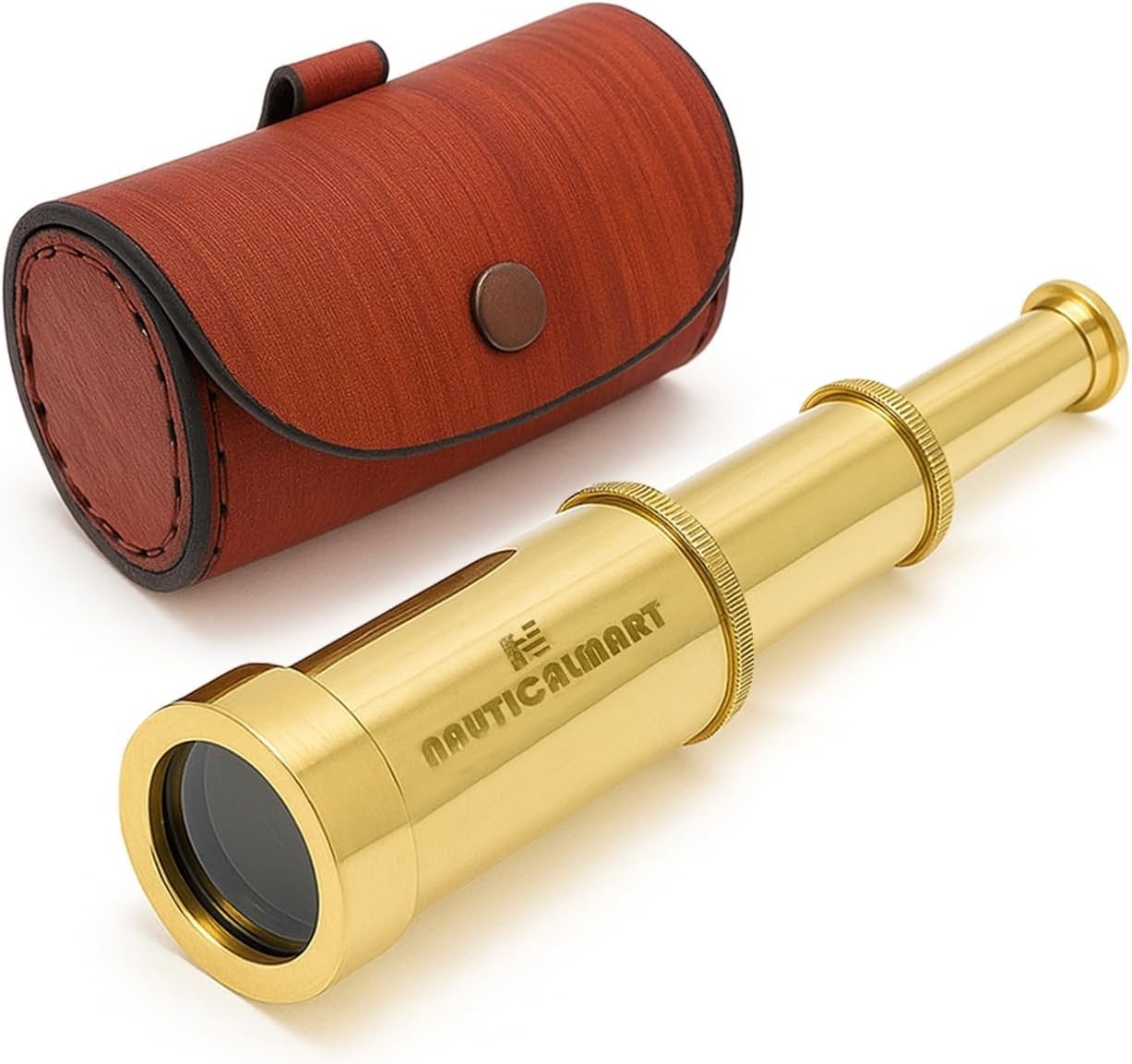 Solid Brass Handheld Telescope 6″ – Nautical Pirate Spy Glass with Free case …
