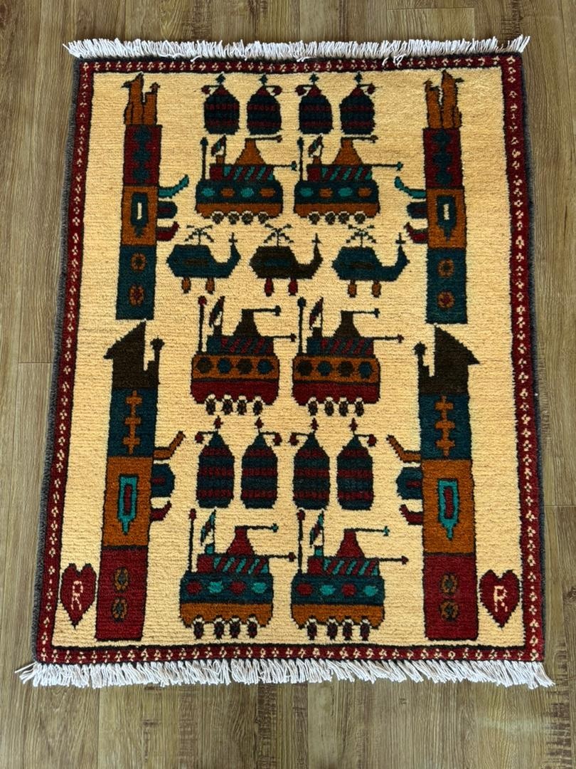 Opium Rug Afghan Handmade Vintage War Rug afghanistan map Wool ak47