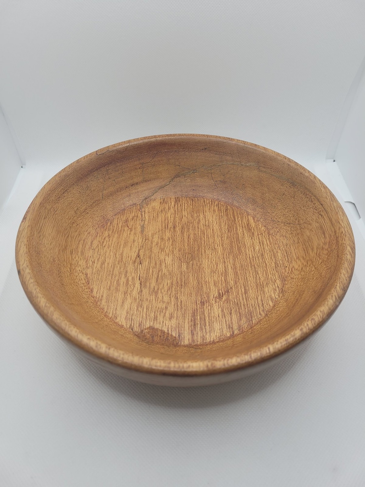 Vintage Wooden Bowl Handmade Woodenware Rustic Décor 20cm Diameter