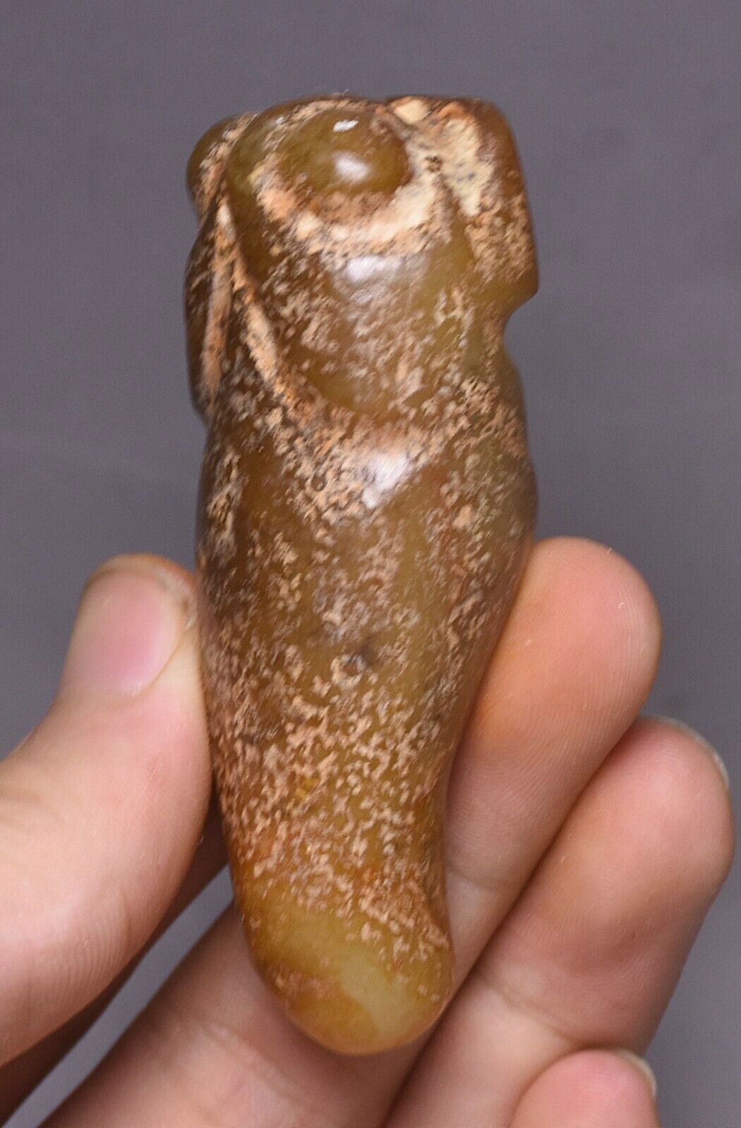 7CM China Hongshan Culture Old Jade Carve Cicada Cicala Animal Amulet Pendant