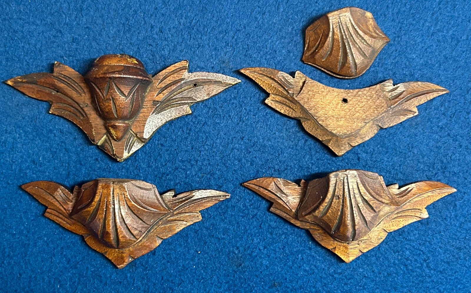 Antique Lot of 4 Wood Apothecary Cabinet Handles Drawer Pulls