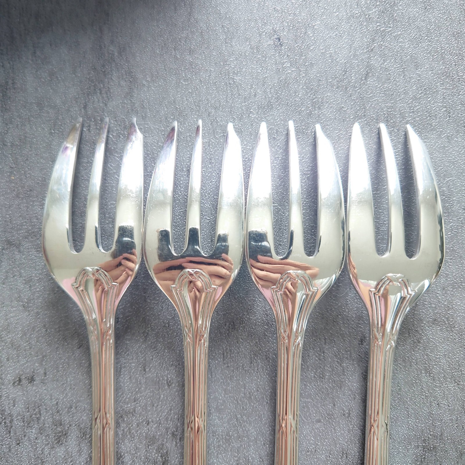 Christofle Rubans Silverplate Flatware Cake Fork 4pcs Excellent
