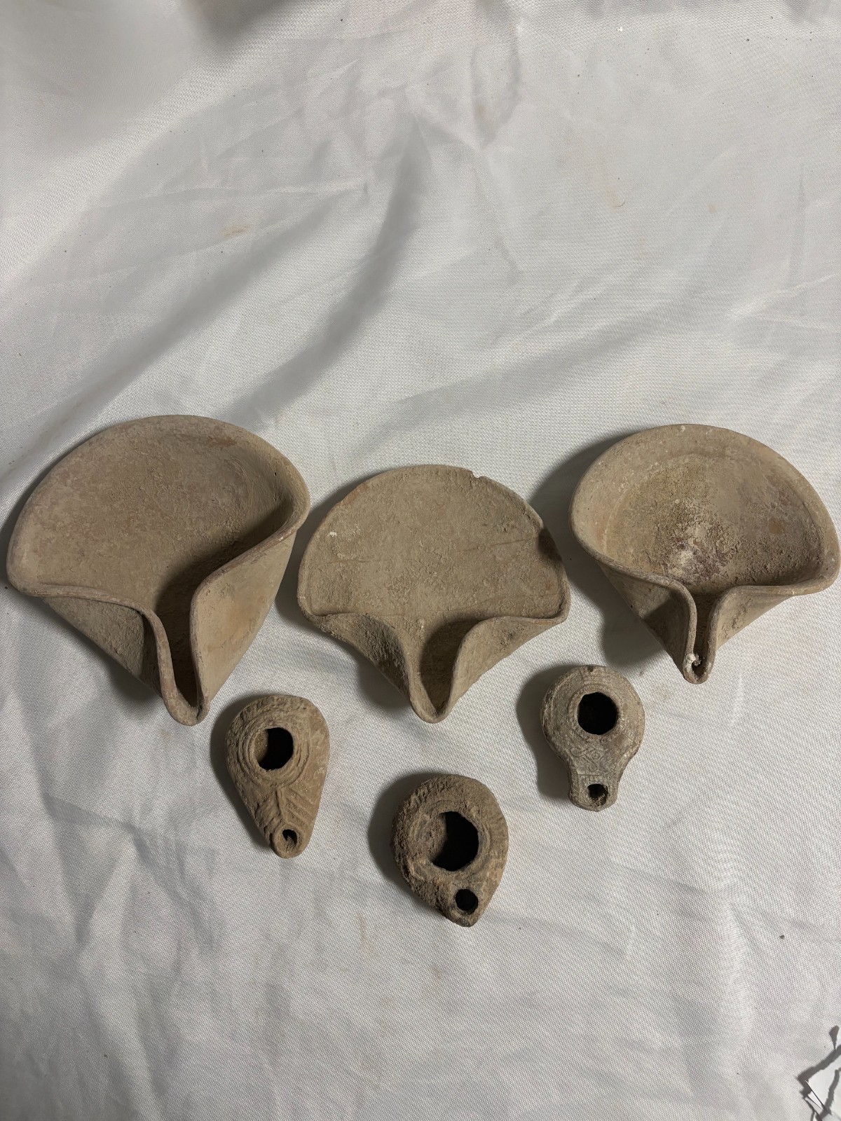 6 Ancient Holy Land Oil Lamps 3 Abraham 3 Roman Biblical Artifacts COA