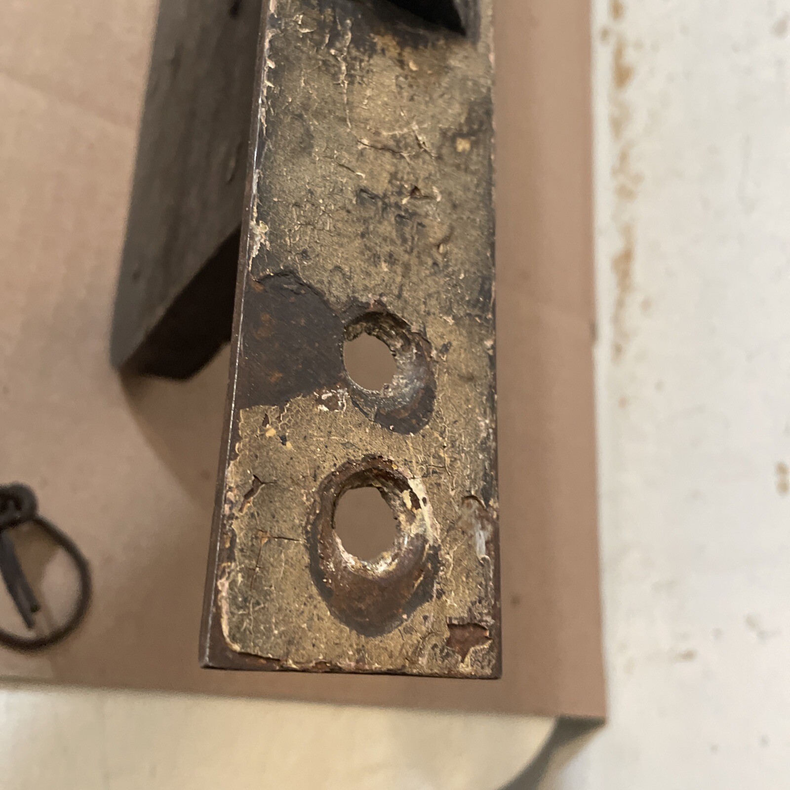 Huge Antique Door Lock Double Throw Bolt W/ Key & Brass Handles Castle Size
