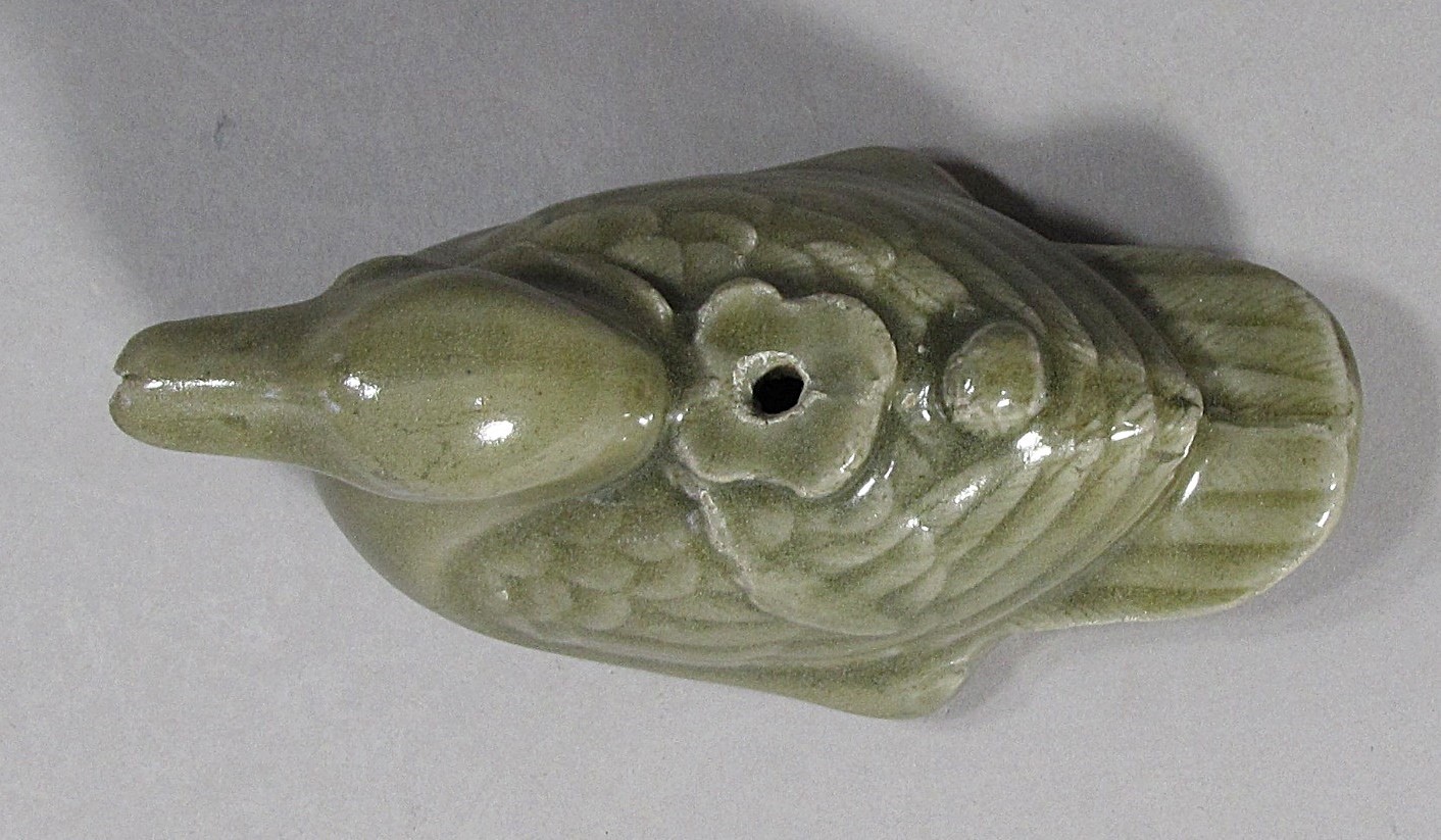 A Fine/Rare Korean Duck Shaped Celadon Water Dropper-15th C.