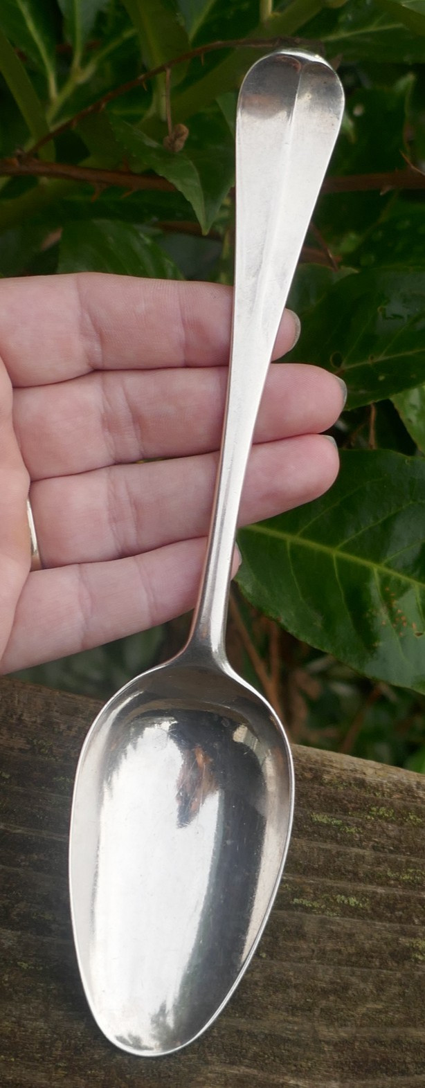 Antique Circa 1751/1840 William Garret Forbes Sterling Silver Service Spoon – 8″
