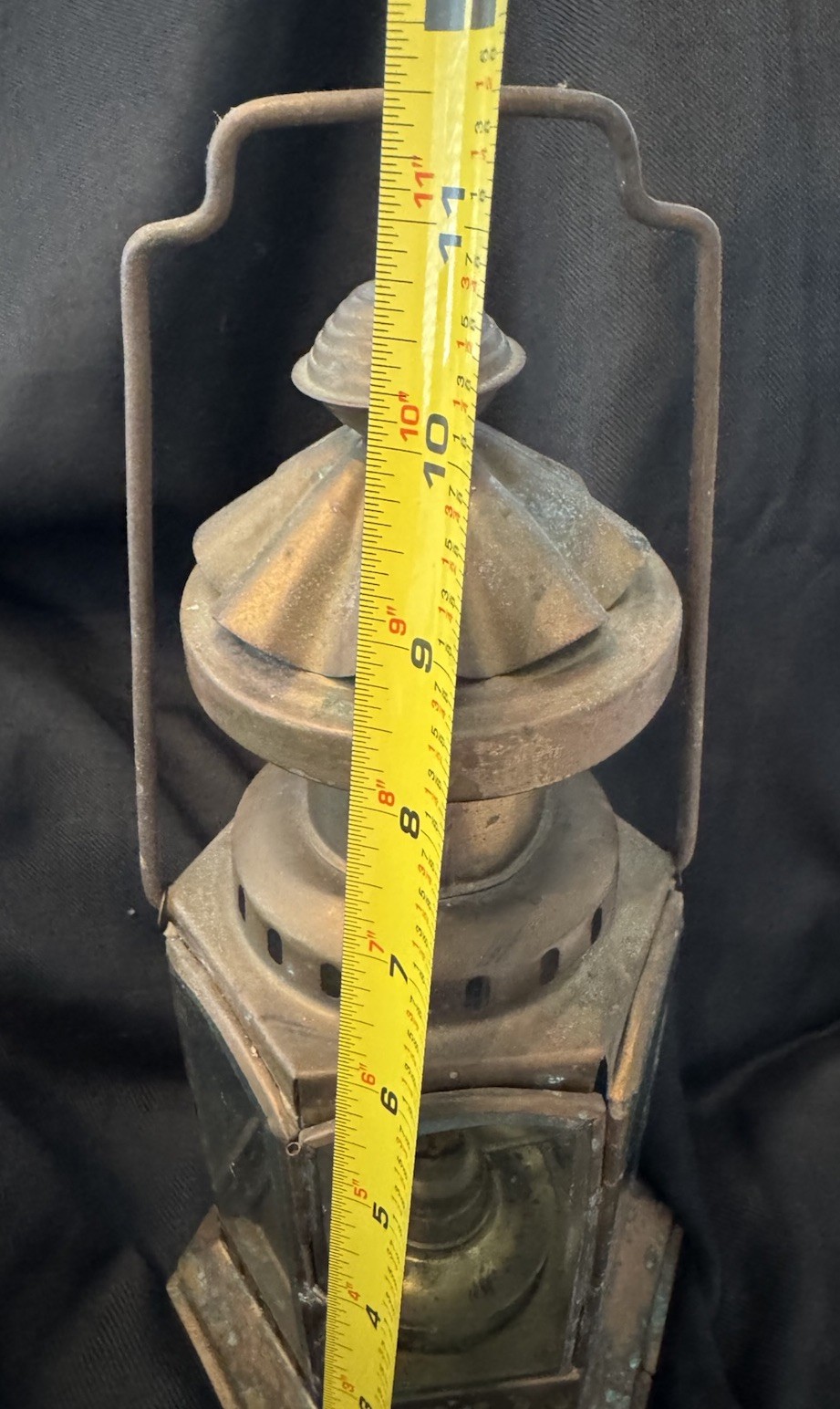Vintage Hexagonal Brass Nautical Ship’s Lamp/ Lantern Oil Lamp