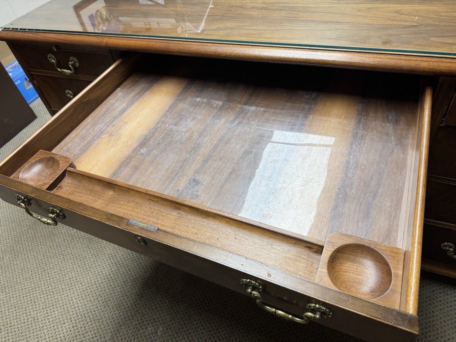 Antique ALL WALNUT 1915’s Era National Brand Banker’s Executive Business Desk