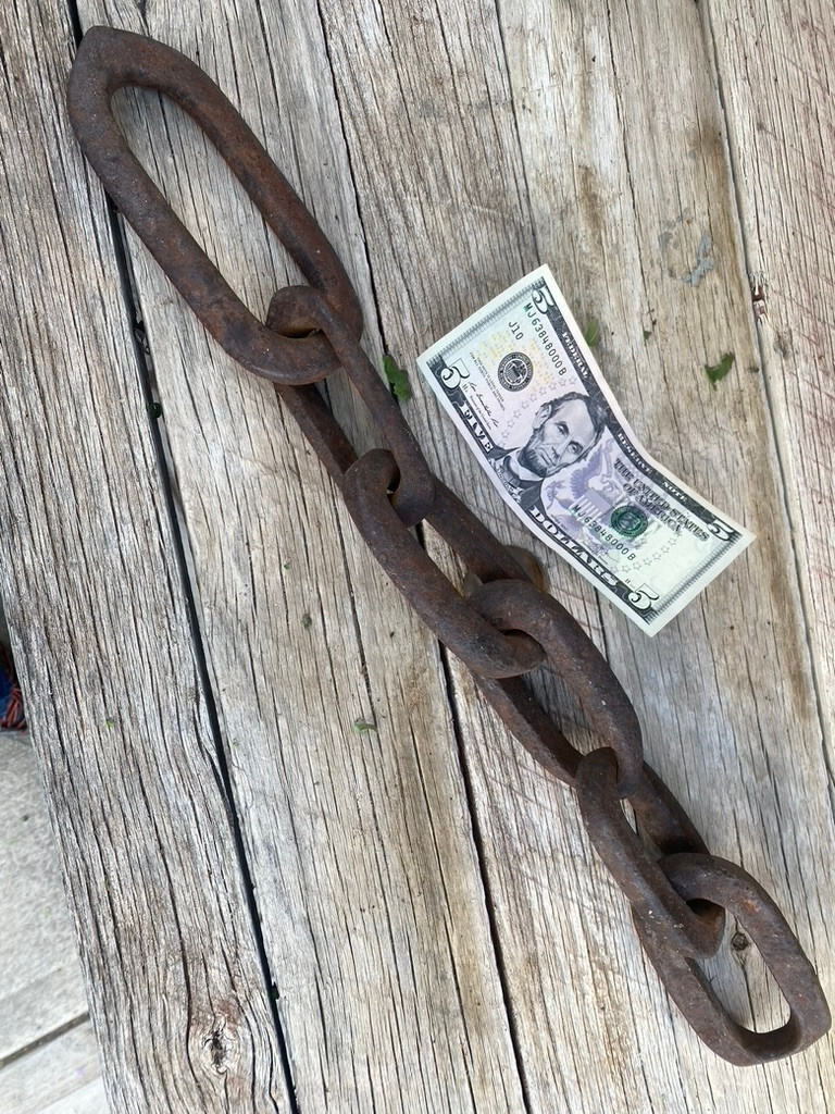 UNIQUE ANTIQUE HAND WROUGHT / FORGED 20″ IRON CHAIN