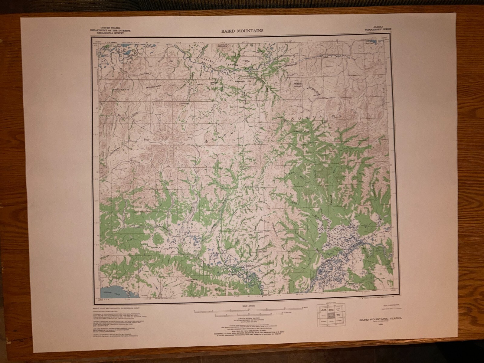Baird Mountains Alaska Old USGS Topographical Geological Survey Quadrangle Map