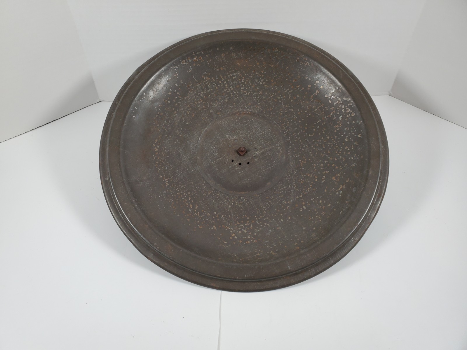Very Large Antique Tin Bread Dough Riser Bowl W/ Vented Lid Primitive Farmhouse