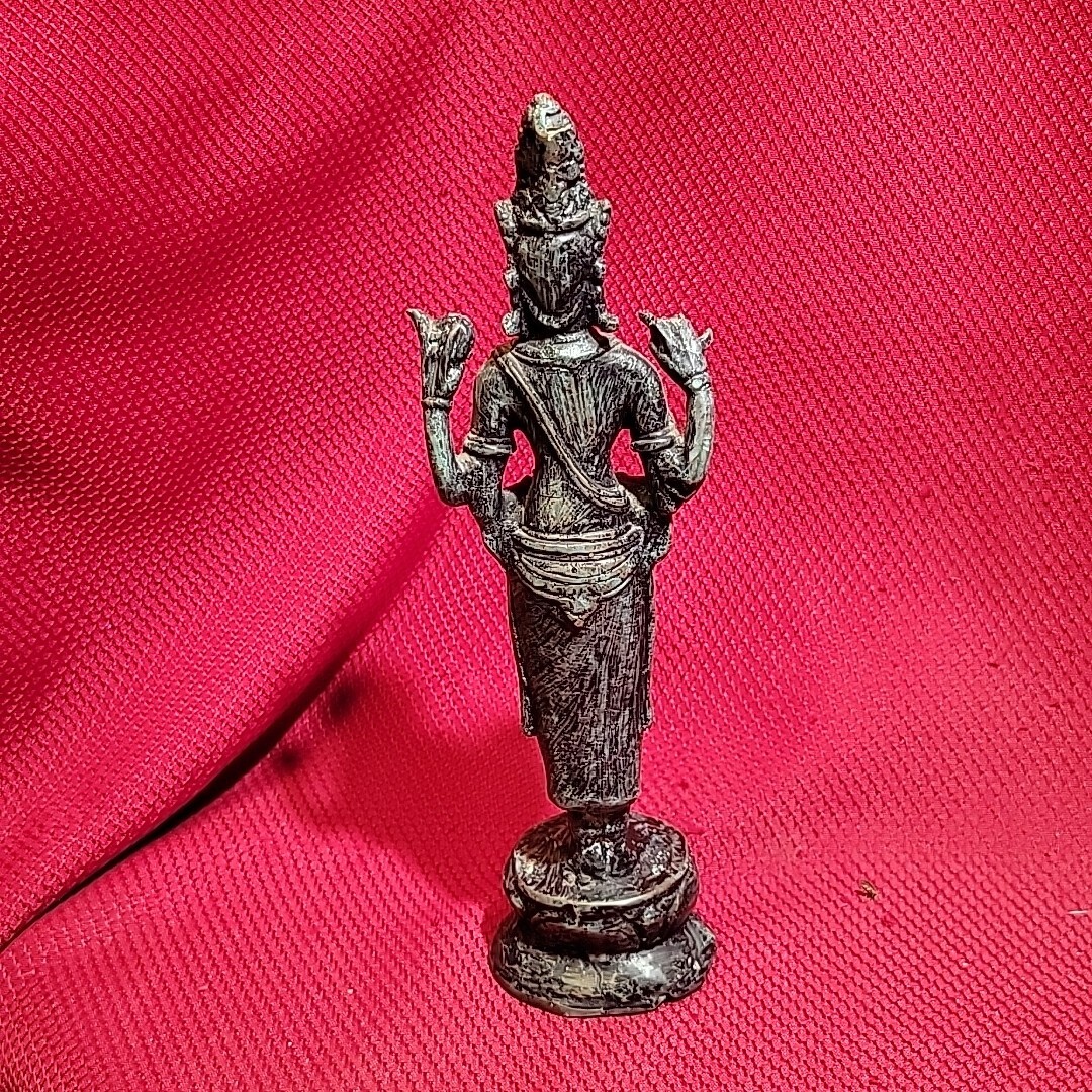 10″ LAKSHMI LAXMI SHRI standing Bronze Metal statue figure hindu decor Vishnu