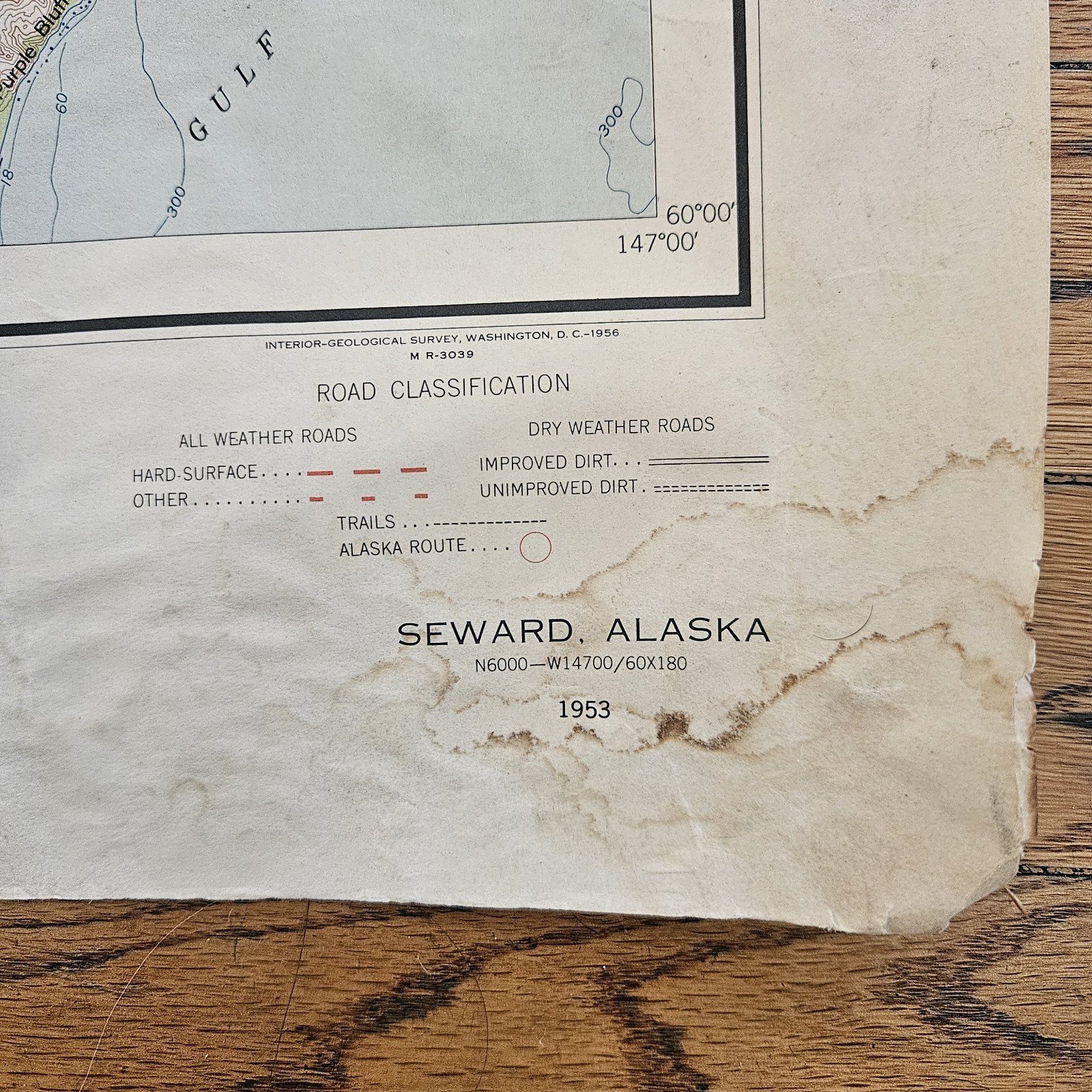 Vintage 1940-50’s Set Of USGS Seward, Anchorage, Tyonek Alaska Topographic Maps