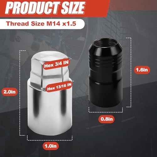 24216 Wheel Locks Lug Nuts M14 x 1.50 Compatible with Acura MDX/Cadillac