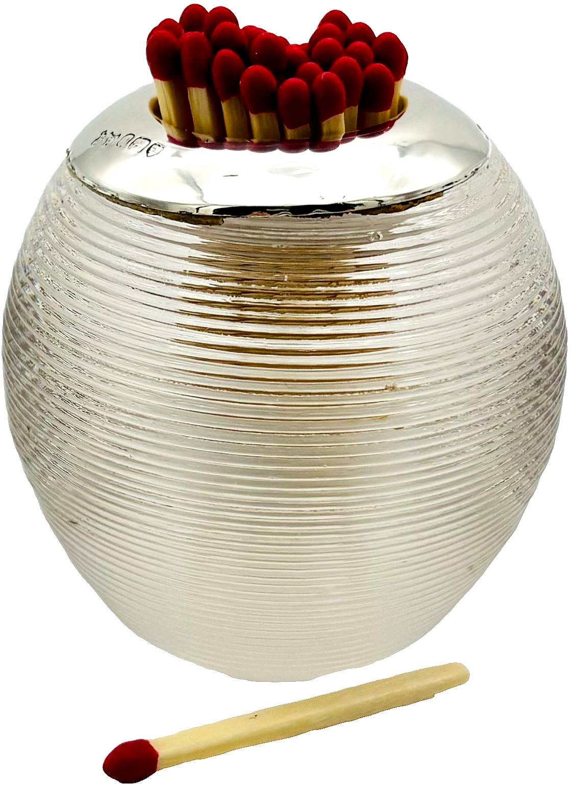 Silver Mounted Barrel Shape Match Striker by Robert Pringle – 1921 – Med Size