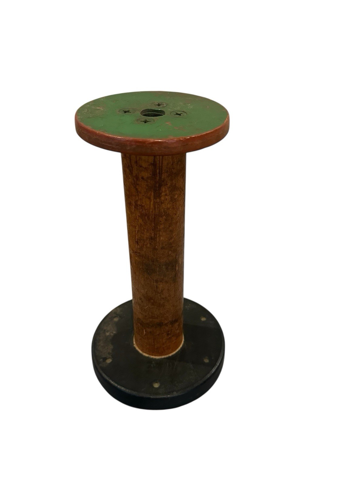 Vintage Industrial Wooden Textile Mill Spool Bobbin Large 9.25” Tall Decor USA